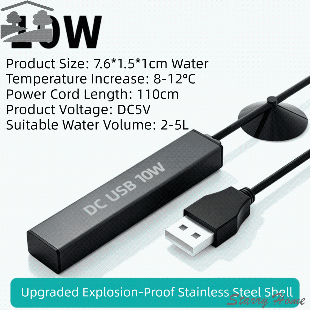 Fish Tank Heater - Calentador de acuario USB mini de