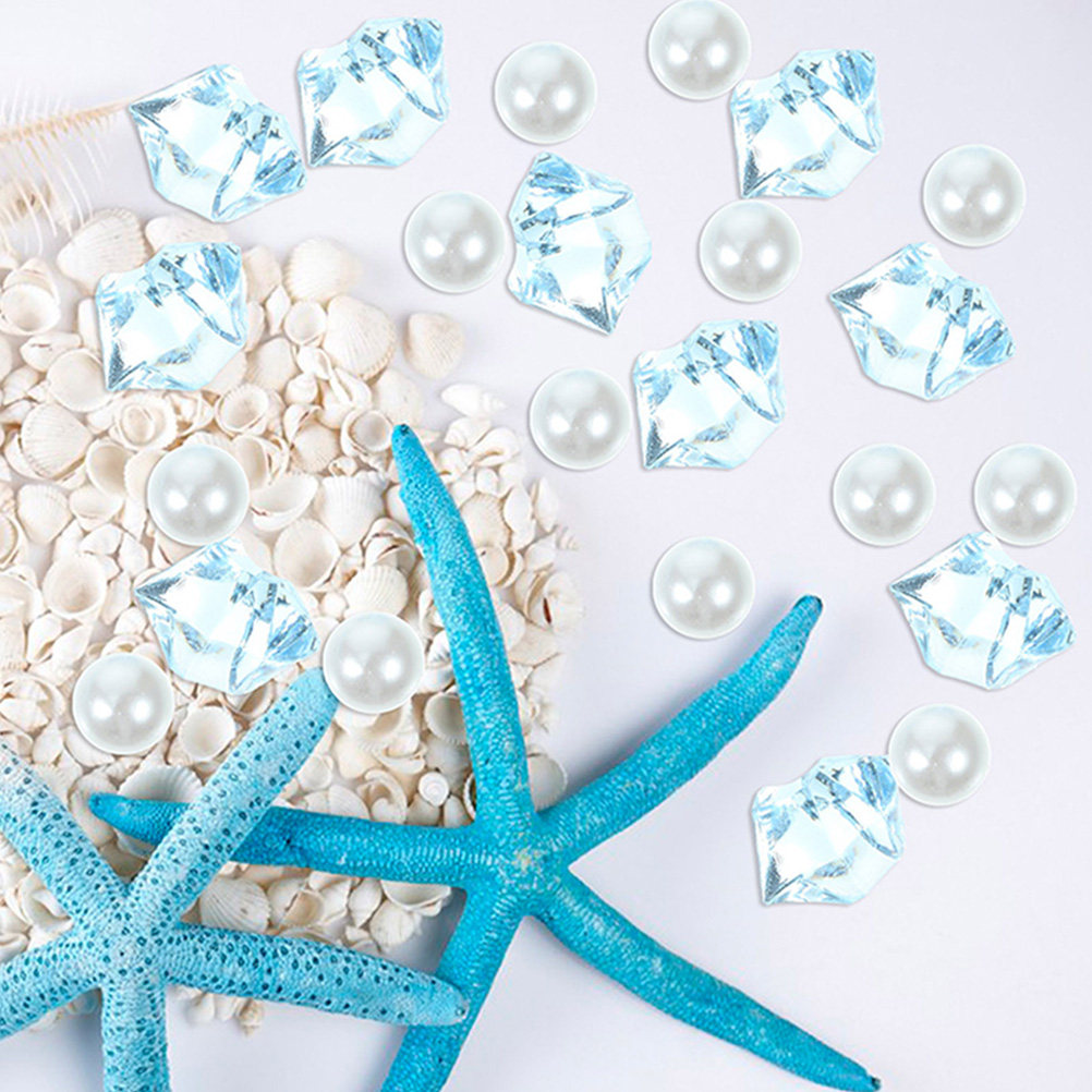 Aquarium Decor - Cuentas de plástico azul triturado para